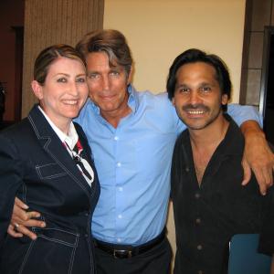 Victoria Charters, Eric Roberts, Adam Davis on the set of The Cookie Thief