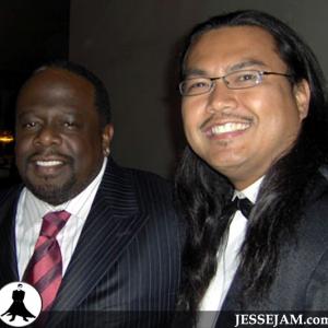 Cedric the Entertainer and Jesse Jam Miranda at the Elton John Aids Foundation Academy Awards Viewing Party