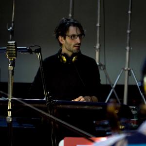 Stefano Lentini during orchestra recording session Rome 2015