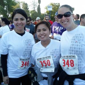 Aimee with Angela Friedlander and Tomica Baquet running for the Victory for Victims 5k RunWalk in Balboa Park