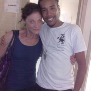 Meg Foster and I on the Set of Investigation 13