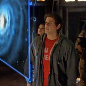 Still of Jamil Walker Smith, Jennifer Spence and David Blue in SGU Stargate Universe (2009)