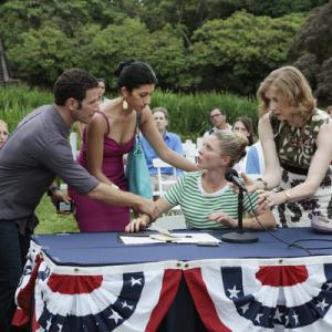 Still of Frances Conroy Mark Feuerstein and Reshma Shetty in Royal Pains 2009