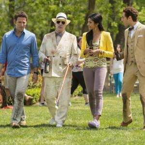 Still of Henry Winkler Paulo Costanzo Mark Feuerstein and Reshma Shetty in Royal Pains 2009