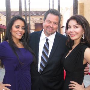 Sandy Baumann with producers Rick Najera and Miranda Martinez.