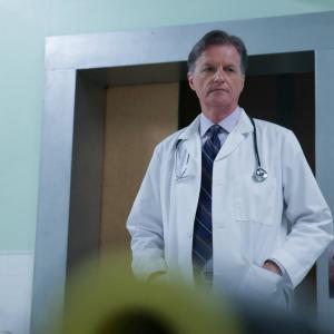 As Dr. Adams on the set of Rosethorn