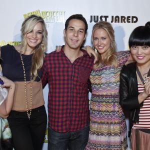 Hana Mae Lee attends Pitch Perfect event with cast members Brittany Snow Alexis Knapp Skylar Astin and Anna Camp
