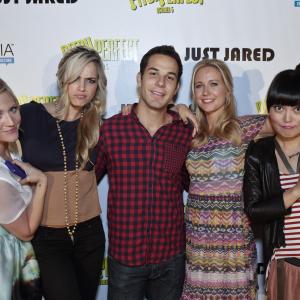 Hana Mae Lee attends Pitch Perfect event with cast members Brittany Snow, Alexis Knapp, Skylar Astin and Anna Camp