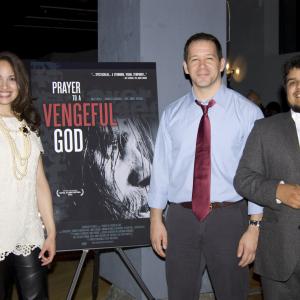 Dan Eberle, Danielle Primiceri and Vicente Guerrero at the premiere of Prayer to a Vengeful God.