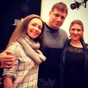 Nicole Wilson, Holt McCallany and Grianne Duddy at Irish Arts Christmas Party 2014