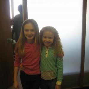 Charlene on the set of Better Off Ted with actress Isabella Acres