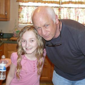Charlene Geisler on the set of SPUD playing the role of Samantha with producer Joey Travolta of Inclusion Films and John Travoltas brother March 2009