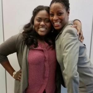 Faye and Danielle Brooks sja Taystee from Orange is the New Black on the set of Time Out of Mind
