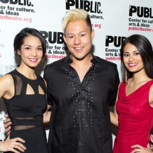 Janelle Velasquez, Kelvin Moon Loh, Debralee Daco at Inside Opening Night of Public Theater's HERE LIES LOVE