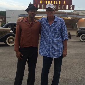 Chris Greene with Director John Lee Hancock on location for the film The Founder