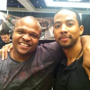 Chris Greene with IronE Singleton at the 2012 Freakshow Horror Film Festival hosted by Spooky Empire!