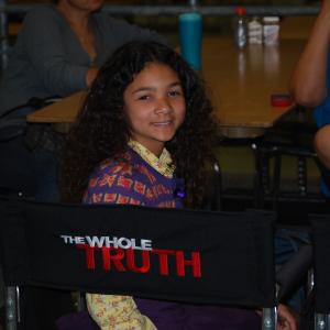 Dakota Love on the set of The Whole Truth 2011