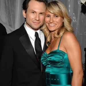 Lana Antonova and Christian Slater during The Weinstein Companys 2007 Golden Globes After Party  Inside at Trader Vics in Beverly Hills California United States