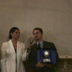 Receiving the Silver Pellicano Award in Taormina (Italy)