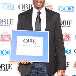 Emmanuel Brown winning an Obie Award for fight choreography for the play KUNG FU.
