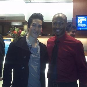 Emmanuel Brown and Cole Horibe opening night of KUNG FU at the Signature Theatre