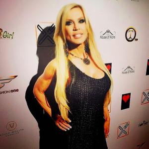 Amber Lynn Red Carpet at Ikon of London Fashion for the Stars event Feb 142015