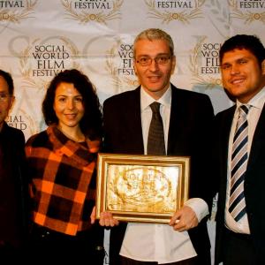 Social World Film Festival in Los Angeles. Alberto Di Mauro, Julia Perri, David Bellini and Giuseppe Alessio Nuzzo.