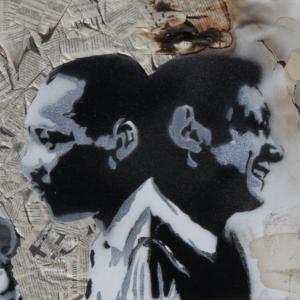 Harvey Milk, Martin Luther King stencil copy in Washington D.C.