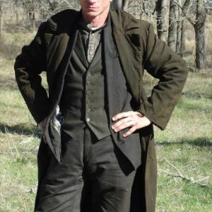 Bill Oberst Jr. as the bounty hunter Burrell in Chris Eska's indie western (working titled SEPTEMBER MORNING) Gonzales, TX Feb 2011