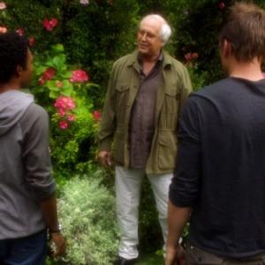 Still of Chevy Chase Joel McHale and Donald Glover in Community 2009