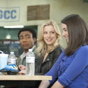 Still of Alison Brie Gillian Jacobs and Donald Glover in Community 2009