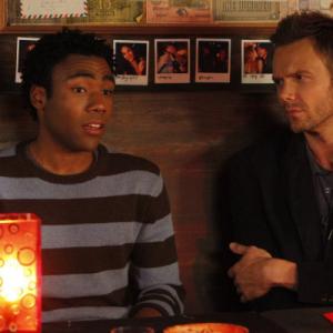 Still of Joel McHale and Donald Glover in Community (2009)