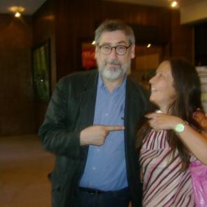 Sofia Reis with John Landis at the Film Festival Motel X, Portugal