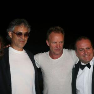 2009 Ischia Global Fest Zucchero Andrea Bocelli and Sting