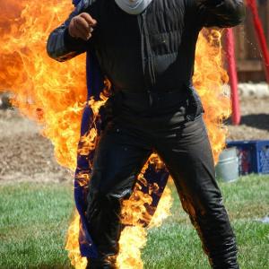 Hugh Daly doing full cape burn fire stunt