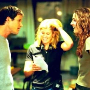 Fiona Mackenzie Director On Set with Dylan Walsh  Michelle Hicks Deadly Little Secrets Vancouver Canada 2002