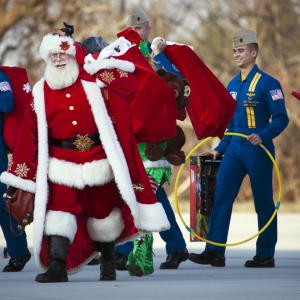National Santa with US Marines and Blue Angels delivering toys to Hurricane Sandy Victims