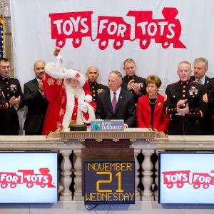Ringing the Bell at NYSE with Marines Toys for Tots