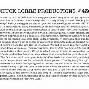Chuck Lorres Vanity Card The Big Bang Theory