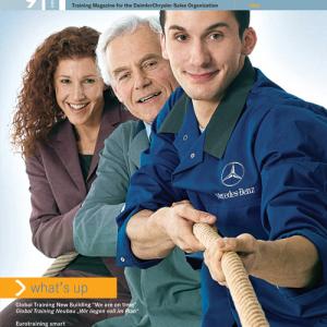 George Tounas as workshop cooperator on cover of Global Training magazine produced by MercedesBenz 2004