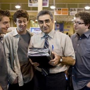 Kevin M Horton Bug Hall Eugene Levy and Brandon Hardesty in AMERICAN PIE PRESENTS THE BOOK OF LOVE 2009 Universal Studios