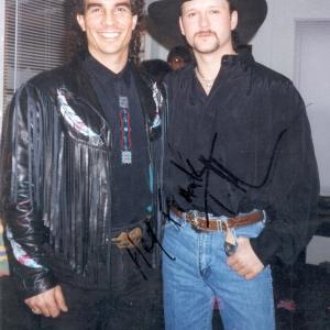Franco with his friend Tim McGraw in Nashville TV Studios 94