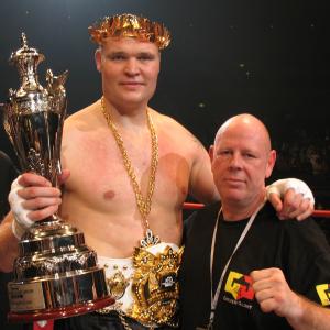 This picture is made on the K-1 tournament. I won this tournament for the 4th time. in the picture i'am together with my trainer Dave Jonkers