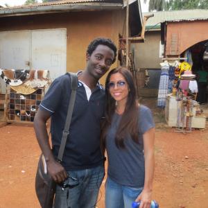Jennifer Gargano and Hosea Jemba on the set of God of My Eyes in Kampala Uganda