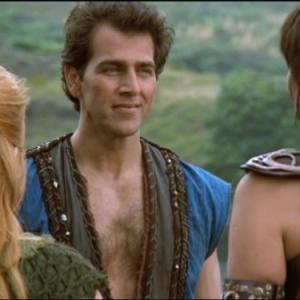 Still of Lucy Lawless, Renée O'Connor and Steve Farac Ciprian in Ksena: karingoji princese (1995)