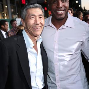 Barry Bonds and Will Chang at event of Million Dollar Arm (2014)