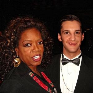 Oprah Winfrey and Traverse Le Goff at the South African Premiere of The Lion King