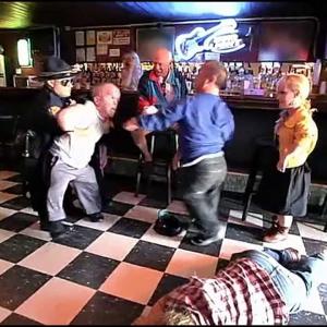 Stevie Puppet Lee in Jackass 3D Bar Room Brawl Scene