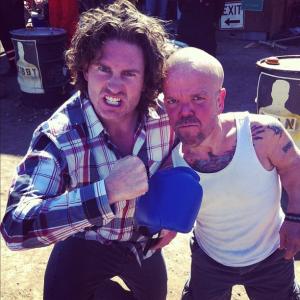 Stevie & Andy Bell on the piolet shoot of Jimmy's Backyard Challange