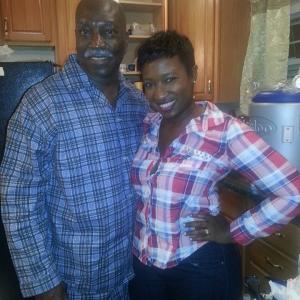 Me and actor Clifton Powell on the set of Where Hearts Lie